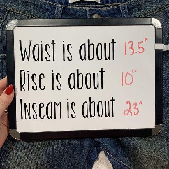 Wildfox Size 23 Baggy Crop Jeans Da Vinci Distressed Paint Splatter Loose Fit - Picture 8 of 8